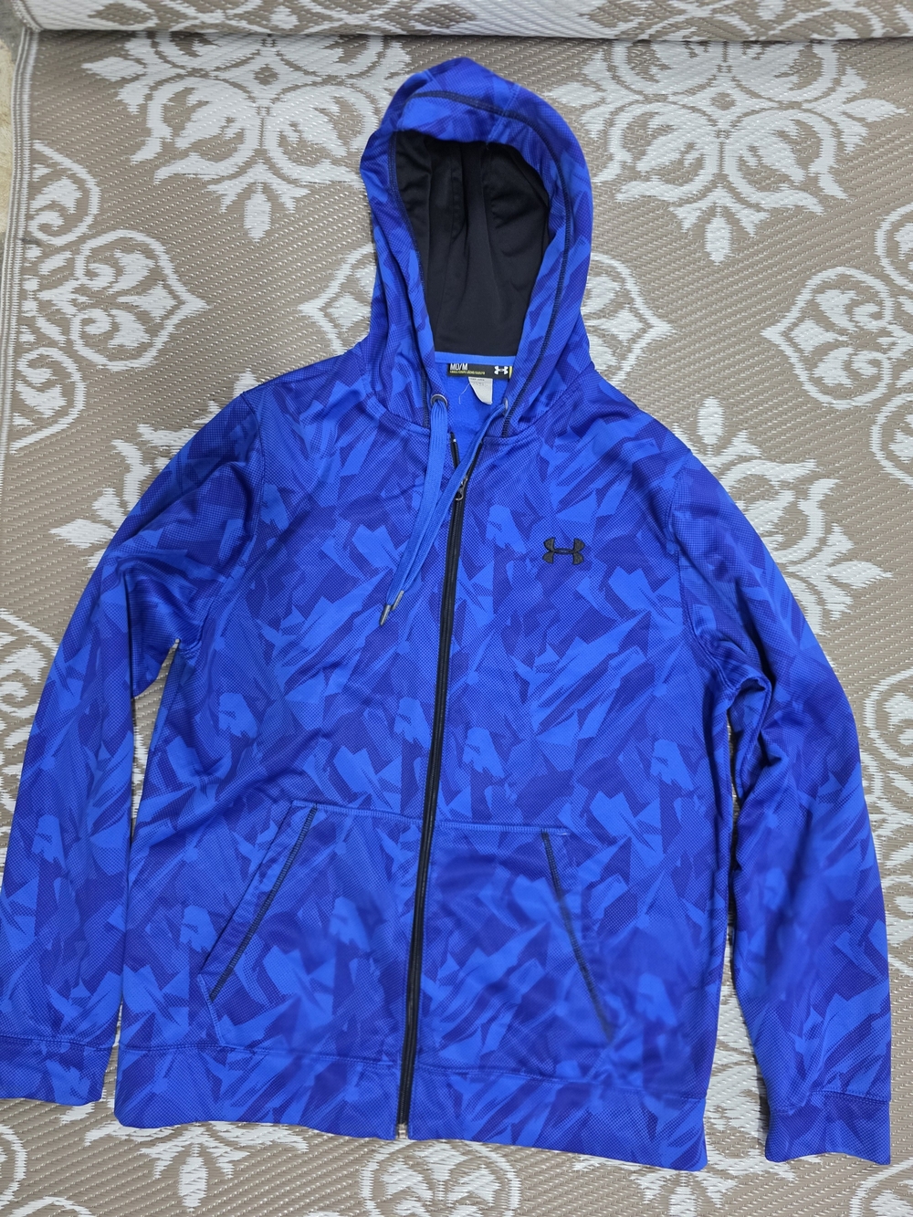 Under Armour Men’s Blue Printed Full-Zip Hooded Jacket